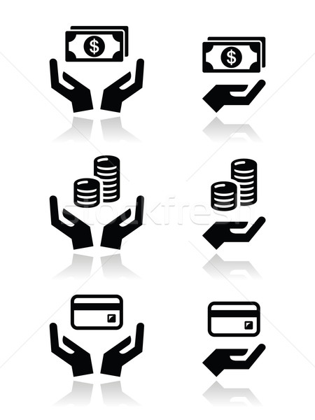 Hands with money vector icons set  Stock photo © RedKoala