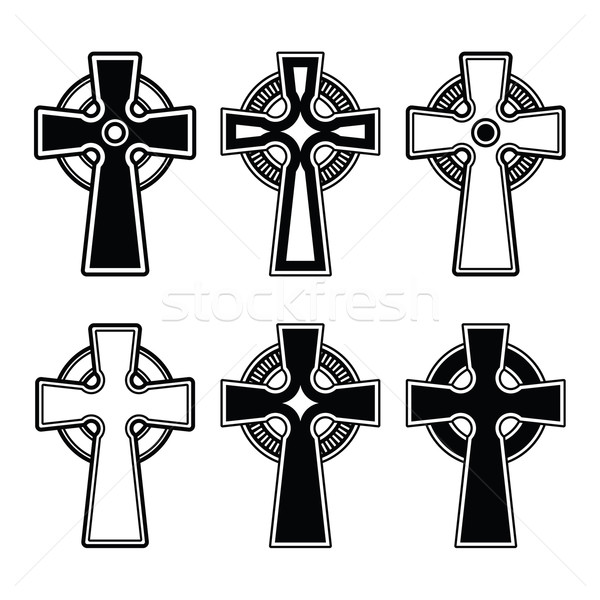 Foto stock: Irlandés · Celtic · cruz · vector · signo · cruces