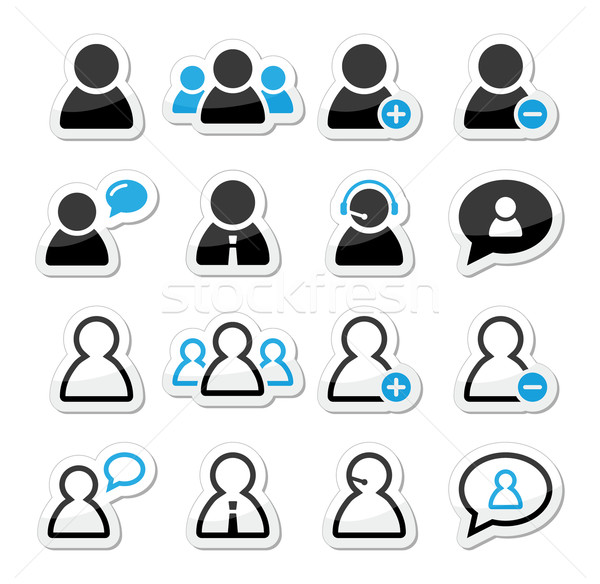 User man icon labels set for website Stock photo © RedKoala