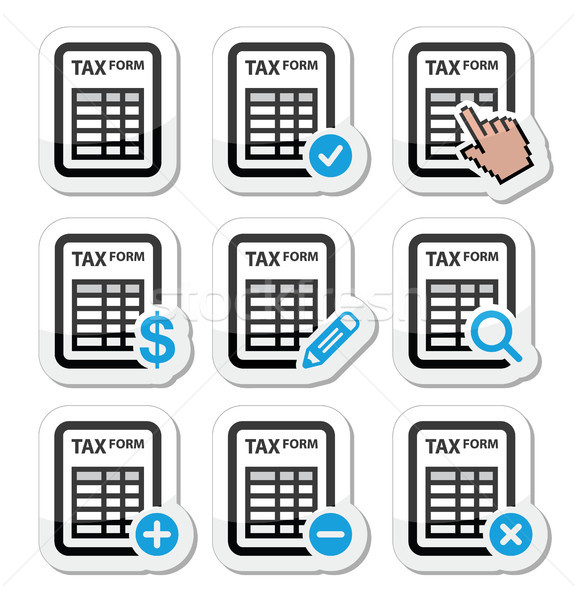 Tax form, taxation, finance vector icons set Stock photo © RedKoala