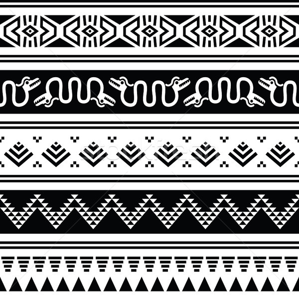 Aztec tribal seamless pattern with animals Stock photo © RedKoala