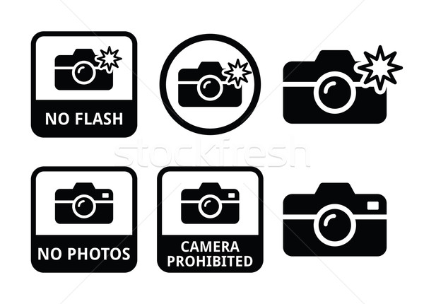 Stock photo: No photos, no cameras, no flash icons