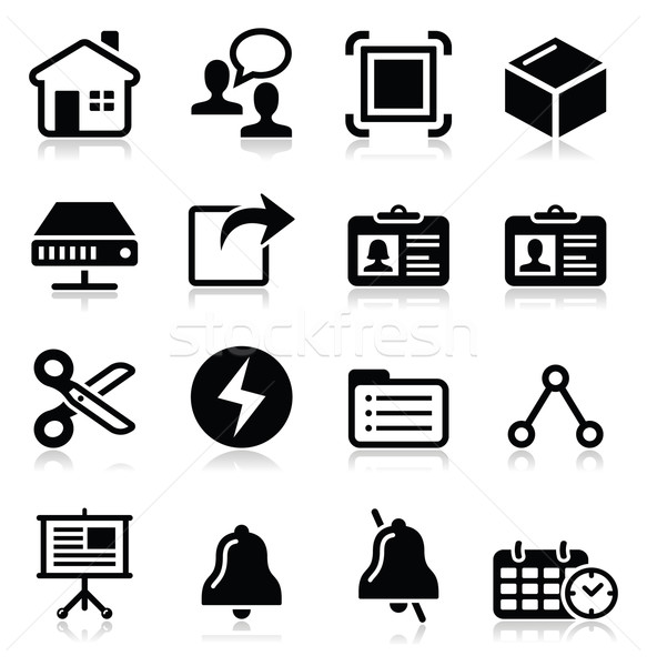 Web, internet vector black icons set Stock photo © RedKoala