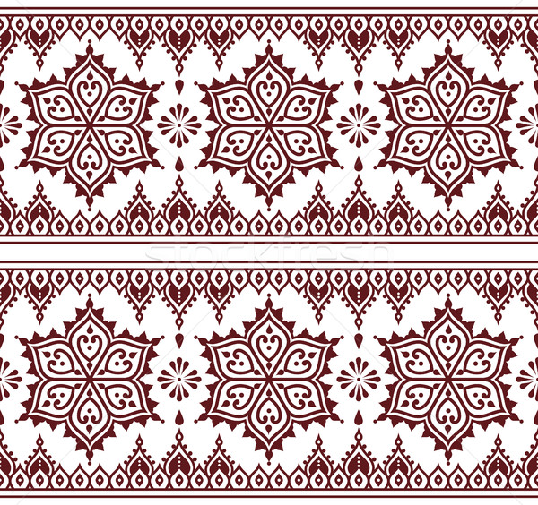 Mehndi, Indian Henna tattoo brown seamless pattern, design elements Stock photo © RedKoala