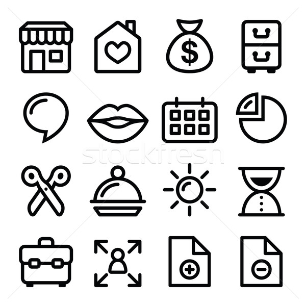  Website menu navigation line icons - online shop, web page Stock photo © RedKoala