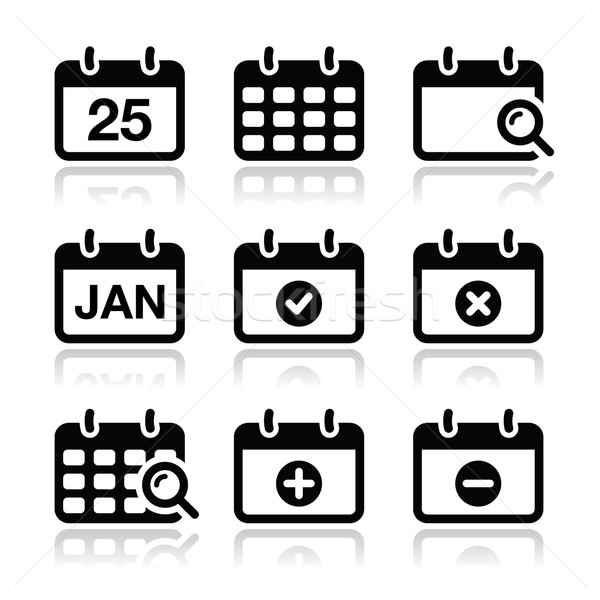 Calendar date vector icons set Stock photo © RedKoala