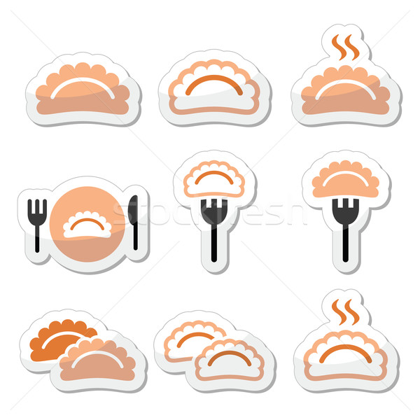 Dumplings, food vector icons set    Stock photo © RedKoala