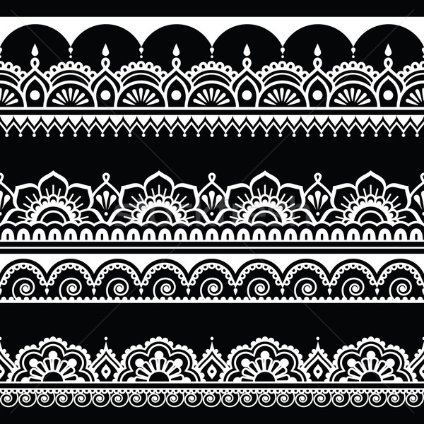 Indian seamless pattern, design elements - Mehndi tattoo style Stock photo © RedKoala