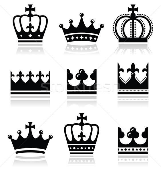 Crown, royal family icons set  Stock photo © RedKoala