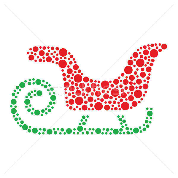 Christmas santa sleigh icon made of circles Stock photo © RedKoala