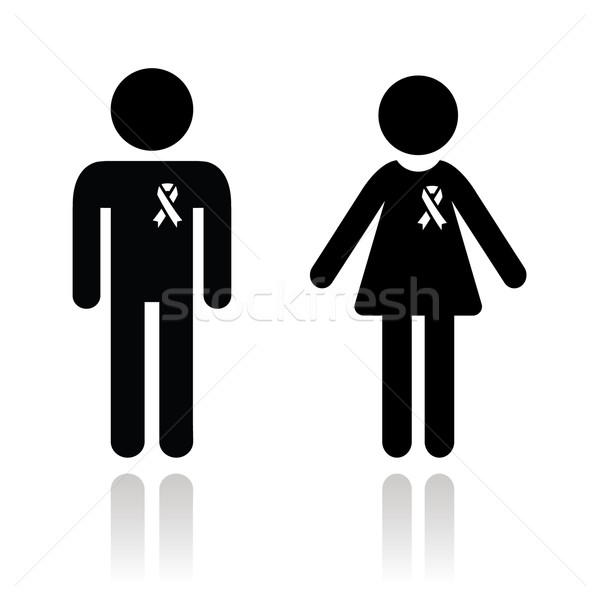 Man and woman with awareness ribbons icons Stock photo © RedKoala