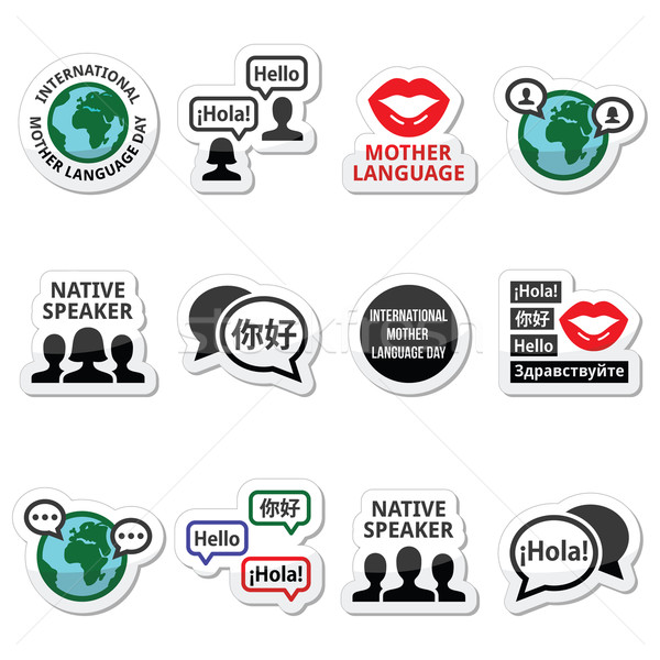 International Mother Language Day icons set Stock photo © RedKoala