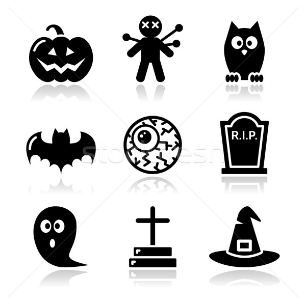 Zdjęcia stock: Halloween · czarny · dynia · witch · duch