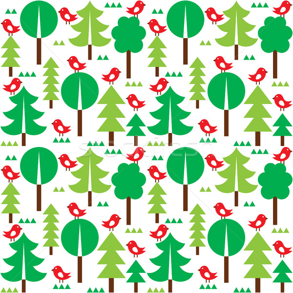 Finnish inspired seamless folk art pattern - Scandinavian, Nordic style   Stock photo © RedKoala