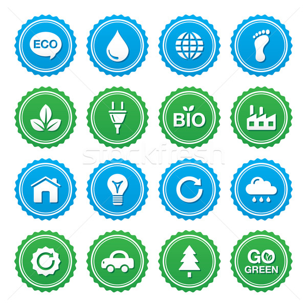 Eco green labels set - ecology, recyling, eco power concept Stock photo © RedKoala