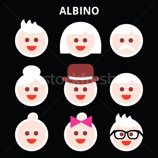 Albinos ludzi wektora człowiek kobieta Zdjęcia stock © RedKoala