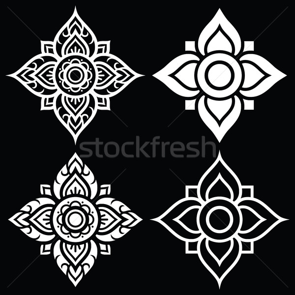 Thai white folk art pattern - flower shape   Stock photo © RedKoala