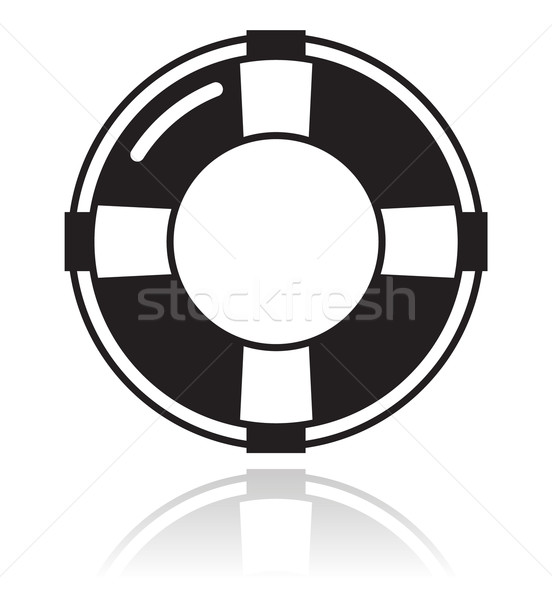 Help - life belt black icon Stock photo © RedKoala