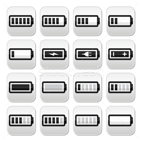 Battery charge vector buttons set Stock photo © RedKoala