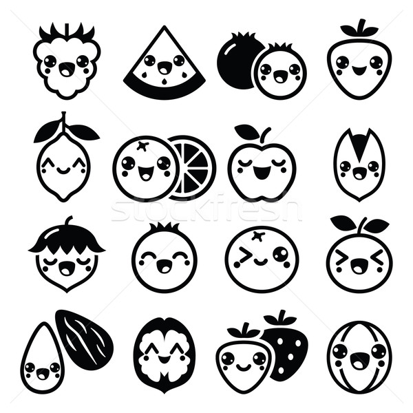 Kawaii fruto nozes bonitinho projeto Foto stock © RedKoala