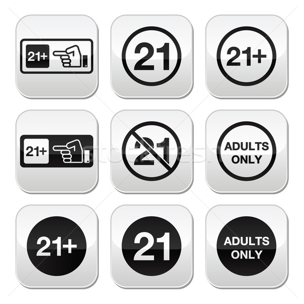 Under 21, adults only warning sign buttons Stock photo © RedKoala