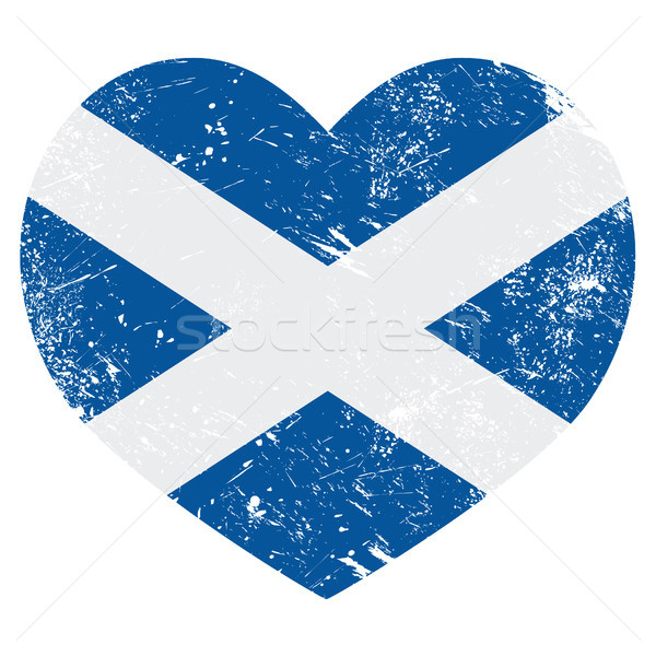 Schotland retro hart vlag vintage grunge Stockfoto © RedKoala