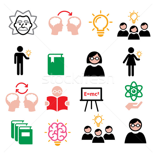 Science, knowledge, creative thinking, ideas vector icons set  Stock photo © RedKoala