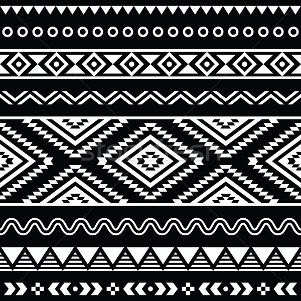 Vector folk seamless aztec ornament, ethnic pattern Stock photo © RedKoala