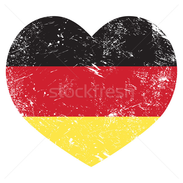 Stockfoto: Duitsland · hart · retro · vlag · liefde