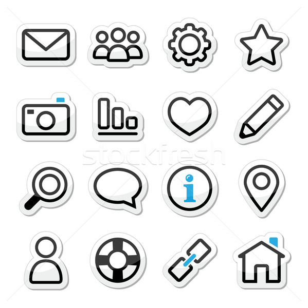 Site menu navigation icônes étiquettes web [[stock_photo]] © RedKoala