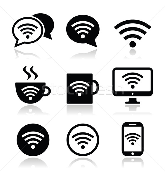 Wi-fi internet café vetor sem fio Foto stock © RedKoala