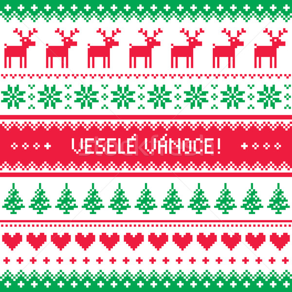 Vesele Vanoce greetings card - Merry Christmas in Czech    Stock photo © RedKoala
