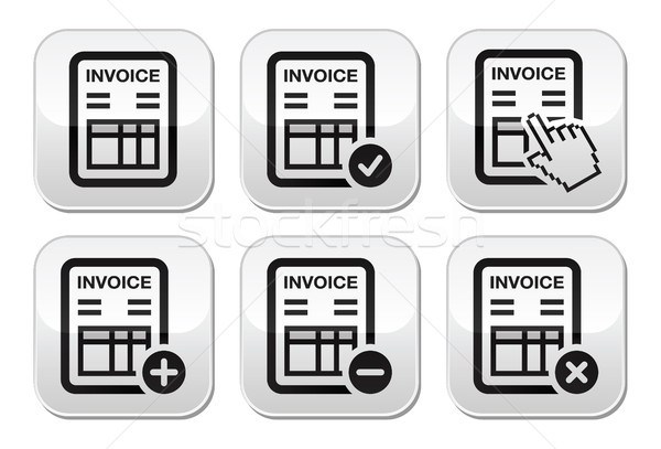 Invoice, finance vector buttons set Stock photo © RedKoala