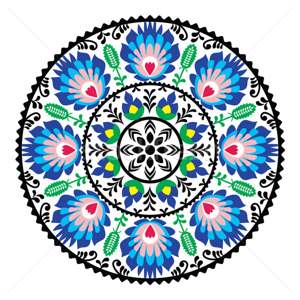 Polish traditional folk pattern in circle Stock photo © RedKoala