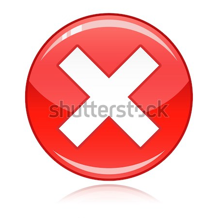 Red cross button - refuse, wrong answer, cancel Stock photo © RedKoala