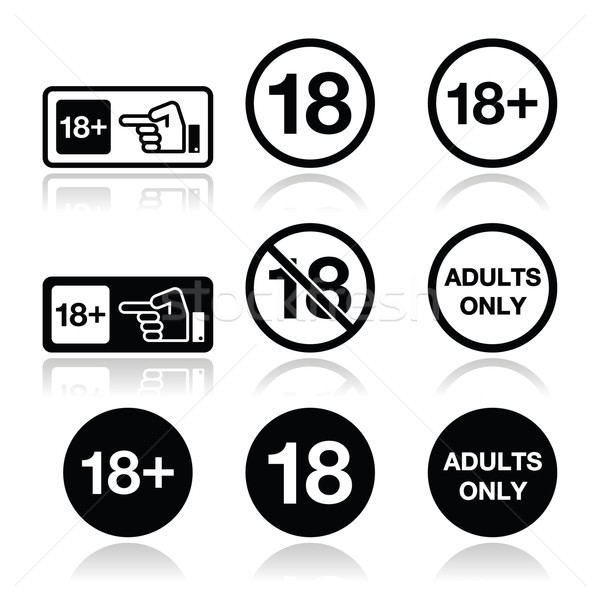 18 volwassenen aandacht achttien verboden Stockfoto © RedKoala