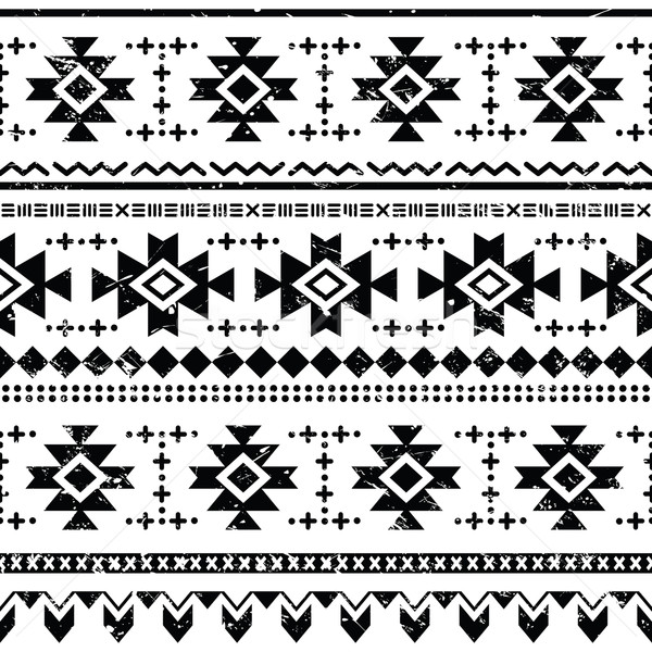 Tribal aztec vector retro seamless pattern on white Stock photo © RedKoala