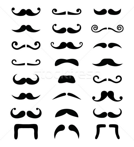 Moustache icons isolated set Stock photo © RedKoala