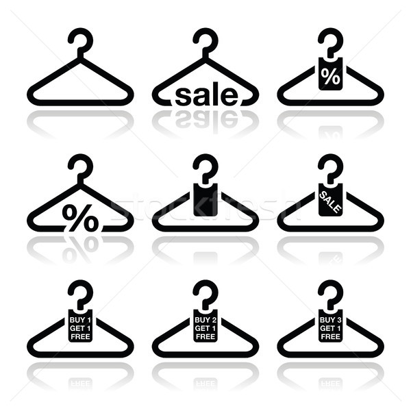 Hanger, sale, buy 1 get 1 free icons set Stock photo © RedKoala