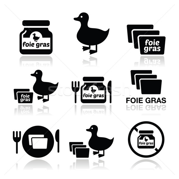 Foie gras, duck or goose icons set  Stock photo © RedKoala