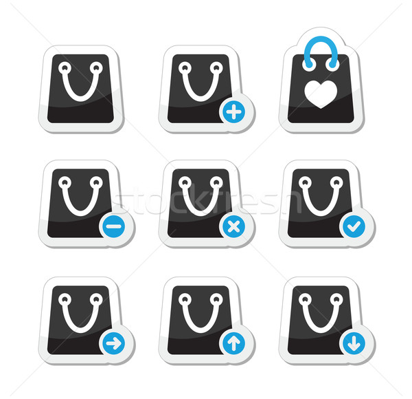 Stock photo: Shopping bag vector icons set