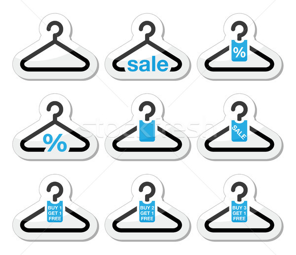Sale, buy 1 get 1 free  hanger icons set Stock photo © RedKoala