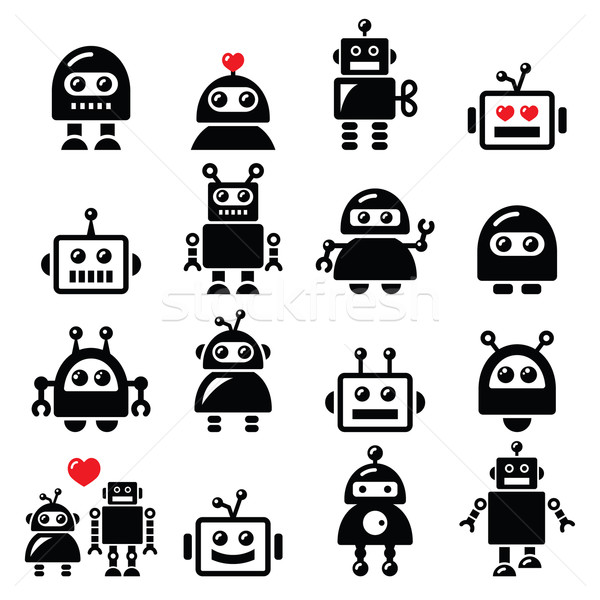 Male and female robot, Artificial Intelligence (AI) icons set  Stock photo © RedKoala