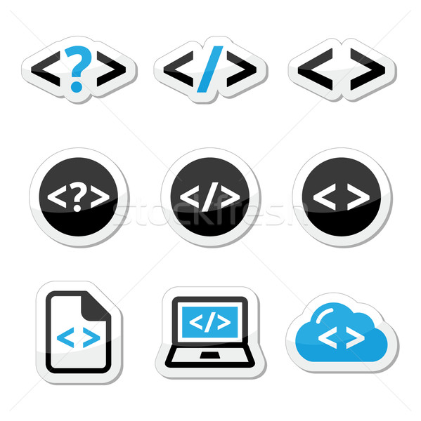 Progrmming code vector icons set Stock photo © RedKoala