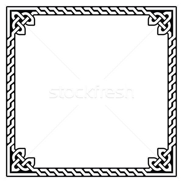 Celtic ramki granicy wzór wektora irlandzki Zdjęcia stock © RedKoala