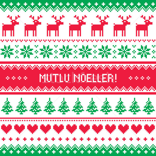 Merry Christmas in Turkish - Mutlu Noeller pattern  Stock photo © RedKoala
