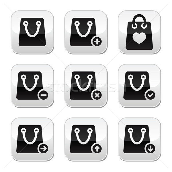 Stock photo: Shopping bag vector buttons set