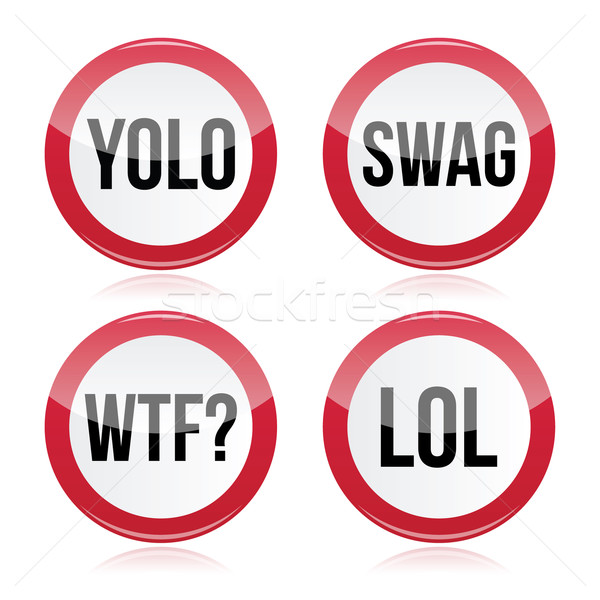 YOLO, swag, WTF, LOL vector signs  Stock photo © RedKoala
