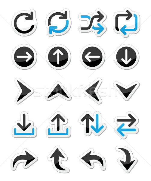 Arrow Vektor Symbol isoliert weiß Pfeile Stock foto © RedKoala