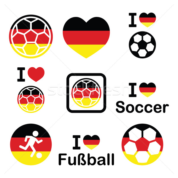 I love German football, soccer icons set Stock photo © RedKoala